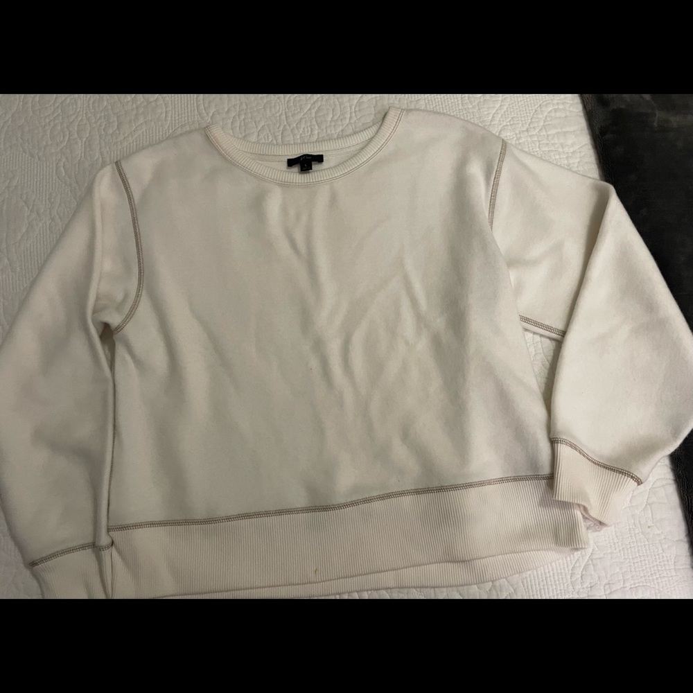 J crew cropped fleece sweatshirt large NWOT